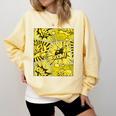Varsity-Gold Yellow Comic Book University Varsity-Gold Comfort Colors Sweatshirt Blue Spruce