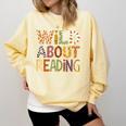 Wild About Reading Book Animal Children's Book Lover Teacher Comfort Colors Sweatshirt Blue Spruce Wild About Reading Book Animal Children's Book Lover Teacher Comfort Colors Sweatshirt Blue Spruce