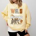 Wild About Reading Book Reader Book Nerd Book Reading Lover Premium Tri-Blend Comfort Colors Sweatshirt Blue Spruce