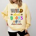 Wild About Reading Books Reader Bookworm Animals Book Lover Comfort Colors Sweatshirt Blue Spruce Wild About Reading Books Reader Bookworm Animals Book Lover Comfort Colors Sweatshirt Blue Spruce