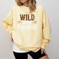 Wild About Reading Books Reader Lover Bookworm Leopard Print Comfort Colors Sweatshirt Blue Spruce Wild About Reading Books Reader Lover Bookworm Leopard Print Comfort Colors Sweatshirt Blue Spruce