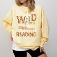 Wild About Reading Teacher Reading Books Back To School Comfort Colors Sweatshirt Blue Spruce
