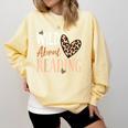 Wild About Reading Teacher Books Reader Lovers Leopard Zebra Comfort Colors Sweatshirt Blue Spruce
