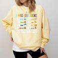 I Will Read Books On A Boat Fun Reading Lover Comfort Colors Sweatshirt Blue Spruce