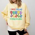 I Will Read Books Everywhere Across America Child Readers Comfort Colors Sweatshirt Blue Spruce I Will Read Books Everywhere Across America Child Readers Comfort Colors Sweatshirt Blue Spruce