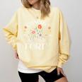 Women's 1986 Chapter Forty 40th Birthday Wildflower Book 40 Year Old Comfort Colors Sweatshirt Blue Spruce