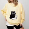 Women's First Of All I’m A Delight Cute Cat Books Coffee Humor Comfort Colors Sweatshirt Blue Spruce Women's First Of All I’m A Delight Cute Cat Books Coffee Humor Comfort Colors Sweatshirt Blue Spruce