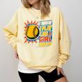 Women's Girls Softball Play Like A Girl Comic Book Pop Art Comfort Colors Sweatshirt Blue Spruce Women's Girls Softball Play Like A Girl Comic Book Pop Art Comfort Colors Sweatshirt Blue Spruce