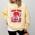 Women's Read Your Heart Out Groovy Bookish Valentine Day Women Girls Comfort Colors Sweatshirt Blue Spruce Women's Read Your Heart Out Groovy Bookish Valentine Day Women Girls Comfort Colors Sweatshirt Blue Spruce