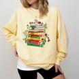 Women's History Month Black History Shirts Book Lover Teacher Comfort Colors Sweatshirt Blue Spruce