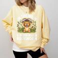 Women's Wild About Reading Book Reader Lion Zoo Animals Kids Comfort Colors Sweatshirt Blue Spruce