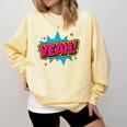 Yeah Comic Comic Book Graphic Comfort Colors Sweatshirt Blue Spruce