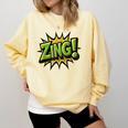 ZING Comic Book Retro Artwork – Cartoon Collector Comfort Colors Sweatshirt Blue Spruce ZING Comic Book Retro Artwork – Cartoon Collector Comfort Colors Sweatshirt Blue Spruce