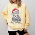 Cat Ew People Adult Humor Introvert Anti-Social Comfort Colors Sweatshirt Butter