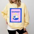 Fun Cute Introvert Cat Character With Wine Comfort Colors Sweatshirt Butter