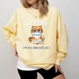 Sorry I Can't Indoor Cat Top For Introvert With Coffee Book For Men Women Kids Comfort Colors Sweatshirt Butter
