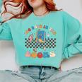 100 Days In The Books Celebration Retro School Comfort Colors Sweatshirt Butter