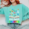 100th Day Of School Astronaut Books Space 100 Days Smarter Comfort Colors Sweatshirt Butter