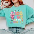 100th Day Of School Teacher Floral 100 Days In The Books Comfort Colors Sweatshirt Butter