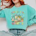 100th Day Of School Teacher Floral Books 100 Days Of Growing Comfort Colors Sweatshirt Butter