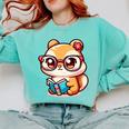 Adorable Book Lover Chipmunk With Reading Glasses Cute Premium Comfort Colors Sweatshirt Butter Adorable Book Lover Chipmunk With Reading Glasses Cute Premium Comfort Colors Sweatshirt Butter