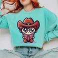 Adorable Book Lover Cowboy With Reading Glasses Cute Comfort Colors Sweatshirt Butter Adorable Book Lover Cowboy With Reading Glasses Cute Comfort Colors Sweatshirt Butter