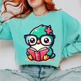 Adorable Book Lover Humming Bird With Reading Glasses Cute Comfort Colors Sweatshirt Butter Adorable Book Lover Humming Bird With Reading Glasses Cute Comfort Colors Sweatshirt Butter
