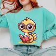 Adorable Book Lover Ostrich With Reading Glasses Cute Comfort Colors Sweatshirt Butter Adorable Book Lover Ostrich With Reading Glasses Cute Comfort Colors Sweatshirt Butter