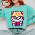 Adorable Book Lover Persian Cat With Reading Glasses Cute Comfort Colors Sweatshirt Butter Adorable Book Lover Persian Cat With Reading Glasses Cute Comfort Colors Sweatshirt Butter