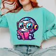 Adorable Book Lover Robot With Reading Glasses Cute Comfort Colors Sweatshirt Butter Adorable Book Lover Robot With Reading Glasses Cute Comfort Colors Sweatshirt Butter