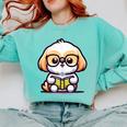 Adorable Book Lover Shih Tzu With Reading Glasses Cute Comfort Colors Sweatshirt Butter Adorable Book Lover Shih Tzu With Reading Glasses Cute Comfort Colors Sweatshirt Butter