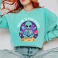 Alien Reader Reading Teacher Librarian Book Lover Comfort Colors Sweatshirt Butter