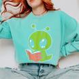 Alien Reading Book Believe In Yourself Kids Women Men Comfort Colors Sweatshirt Butter