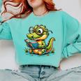 Alligator Reading a Book Animal Comfort Colors Sweatshirt Butter Alligator Reading a Book Animal Comfort Colors Sweatshirt Butter
