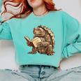 Alligator Snapping Turtle Reading A Book Comfort Colors Sweatshirt Butter Alligator Snapping Turtle Reading A Book Comfort Colors Sweatshirt Butter