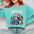 Animals Raccoon Reading Book Librarian Across America Kids Comfort Colors Sweatshirt Butter