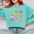 Apple Coquette Bow Books First Day Of School Back To School Comfort Colors Sweatshirt Butter Apple Coquette Bow Books First Day Of School Back To School Comfort Colors Sweatshirt Butter