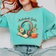 Audiobook Girlie Headphones Book Tea Love Comfort Colors Sweatshirt Butter