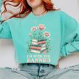 Im With The Banned Floral Flower Book Lover Comfort Colors Sweatshirt Butter