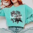 Barely Tolerable Shirt Floral Book Lover Quote Bookish Comfort Colors Sweatshirt Butter