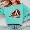 Basset Hound Books Dog Breed Graphic Comfort Colors Sweatshirt Butter Basset Hound Books Dog Breed Graphic Comfort Colors Sweatshirt Butter