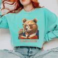 Bear Reading Book Glasses Library Zoo Teacher School Animal Comfort Colors Sweatshirt Butter Bear Reading Book Glasses Library Zoo Teacher School Animal Comfort Colors Sweatshirt Butter