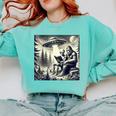 Bigfoot With Alien Reading A Book Bigfoot And UFO Comfort Colors Sweatshirt Butter