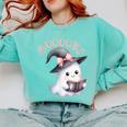 Boo Ghost Books Coquette Bow Halloween Women School Teacher Comfort Colors Sweatshirt Butter Boo Ghost Books Coquette Bow Halloween Women School Teacher Comfort Colors Sweatshirt Butter