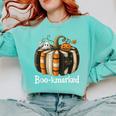 Boo-Kmarked Fall Pumpkin Books Halloween Teacher Teaching Comfort Colors Sweatshirt Butter Boo-Kmarked Fall Pumpkin Books Halloween Teacher Teaching Comfort Colors Sweatshirt Butter