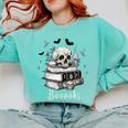 Boo Skeleton Skull Books Halloween Women School Teacher Kid Comfort Colors Sweatshirt Butter Boo Skeleton Skull Books Halloween Women School Teacher Kid Comfort Colors Sweatshirt Butter