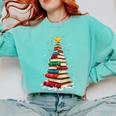 Book Christmas Tree Book Lover Teacher Librarian Comfort Colors Sweatshirt Butter Book Christmas Tree Book Lover Teacher Librarian Comfort Colors Sweatshirt Butter