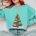 Book Christmas Tree Xmas Lights Book Lover Teacher Librarian Comfort Colors Sweatshirt Butter Book Christmas Tree Xmas Lights Book Lover Teacher Librarian Comfort Colors Sweatshirt Butter