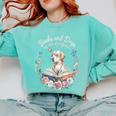 Book And Dog Lover Reading Humor Librarian Comfort Colors Sweatshirt Butter