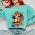 Book Dragon Reading Book Lover Comfort Colors Sweatshirt Butter